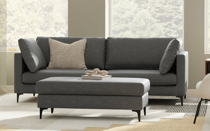 Pebble Grey | Ava 90 inch Mid Century Sofa