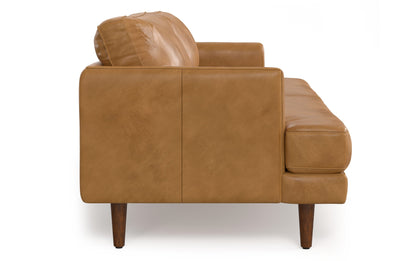 Sienna Genuine Top Grain Leather | Livingston 90 inch Mid Century Sofa in Genuine Leather