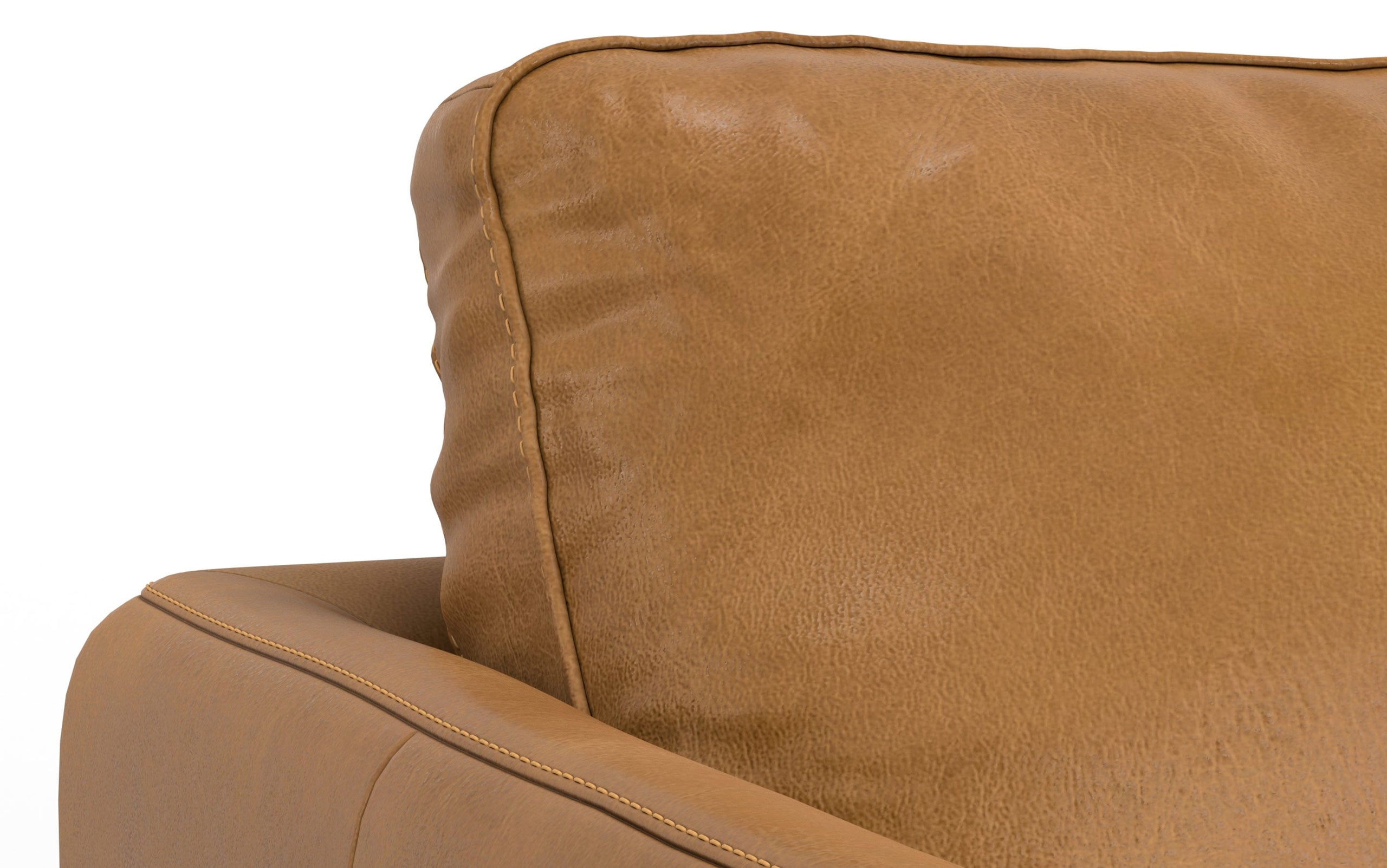 Sienna Genuine Top Grain Leather | Livingston 90 inch Mid Century Sofa in Genuine Leather