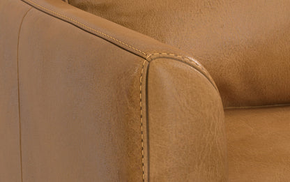 Sienna Genuine Top Grain Leather | Livingston 76 inch Mid Century Sofa in Genuine Leather