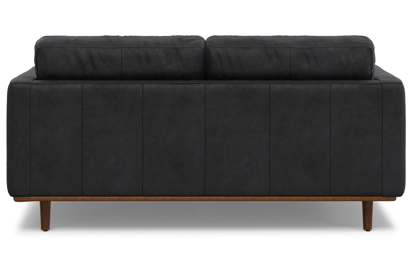 Lead Black Genuine Top Grain Leather | Morrison 72 inch Mid Century Sofa in Genuine Leather