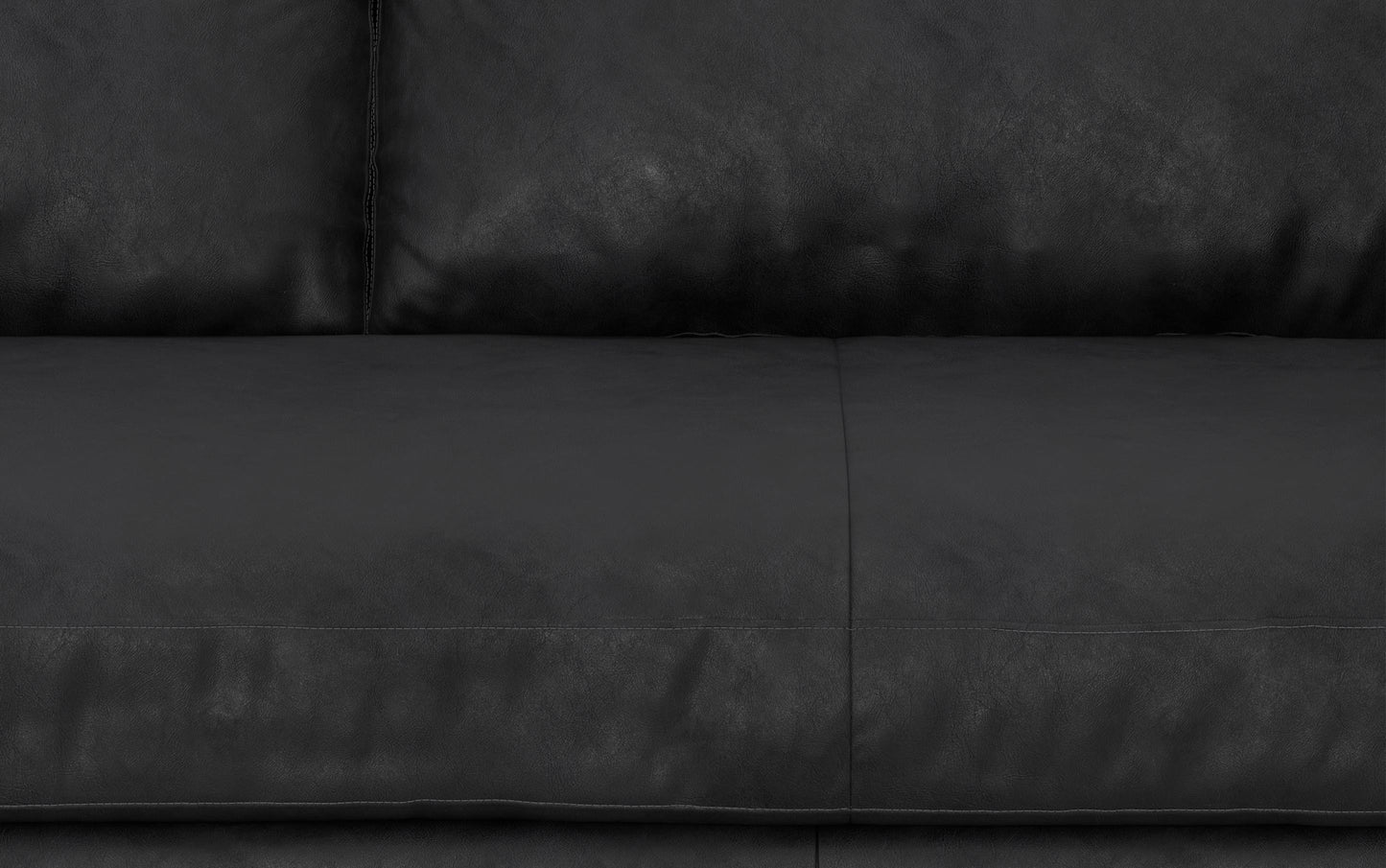 Lead Black Genuine Top Grain Leather | Morrison 72 inch Mid Century Sofa in Genuine Leather