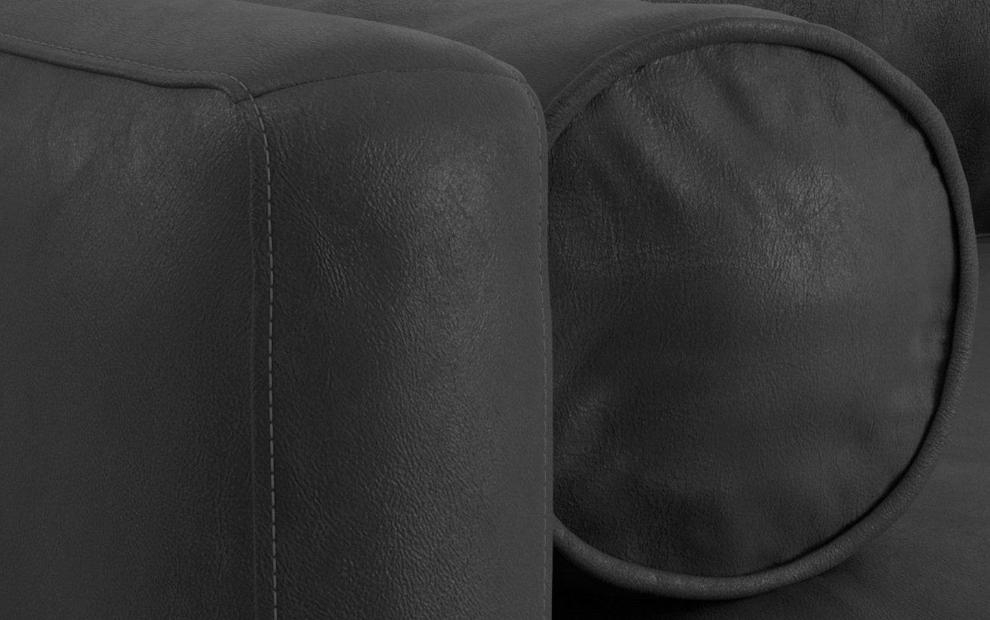 Lead Black Genuine Top Grain Leather | Morrison 72 inch Mid Century Sofa in Genuine Leather