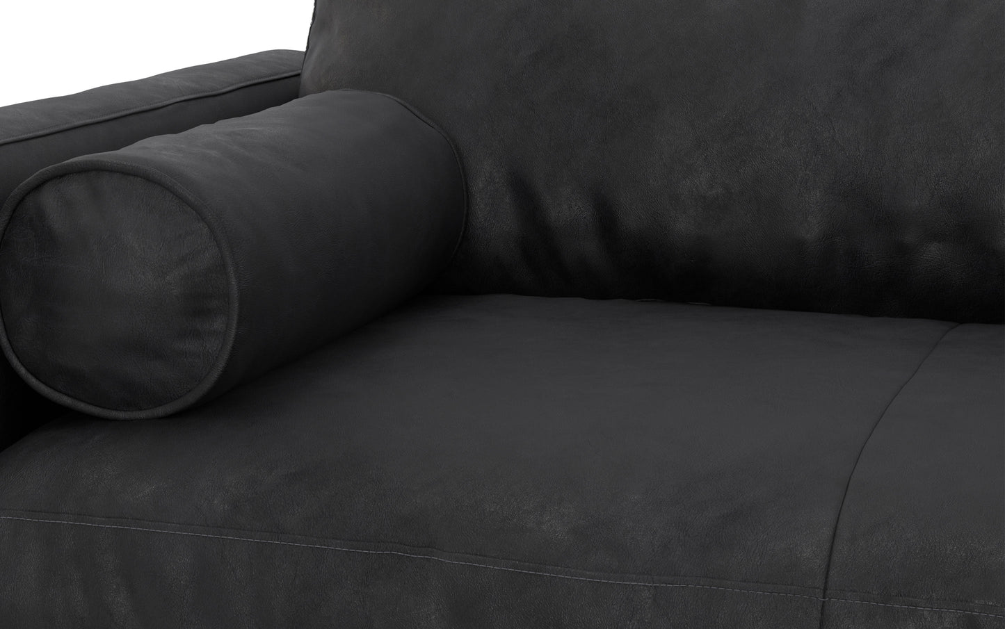 Lead Black Genuine Top Grain Leather | Morrison 72 inch Mid Century Sofa in Genuine Leather