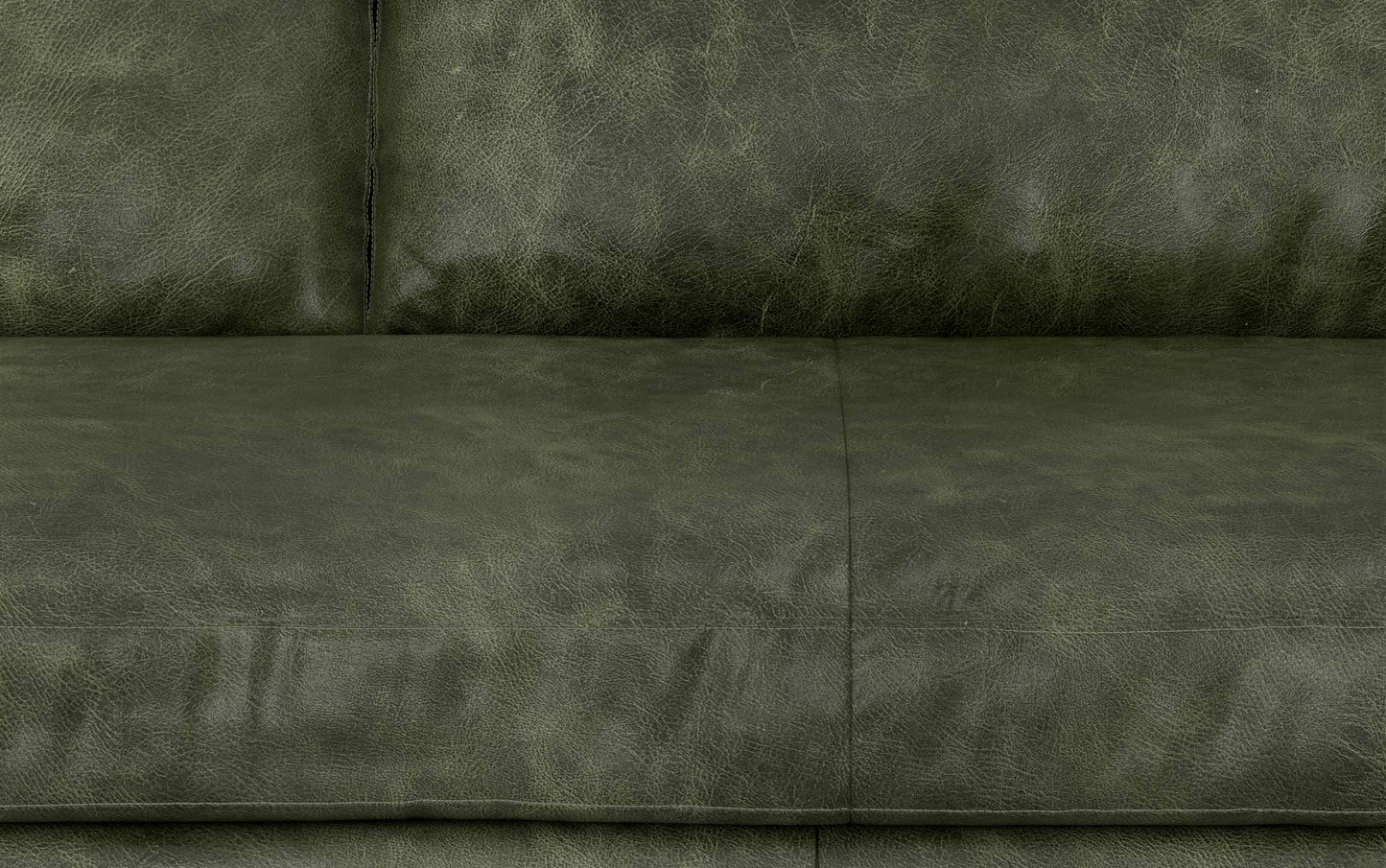 Moss Green Genuine Top Grain Leather | Morrison 72 inch Mid Century Sofa in Genuine Leather