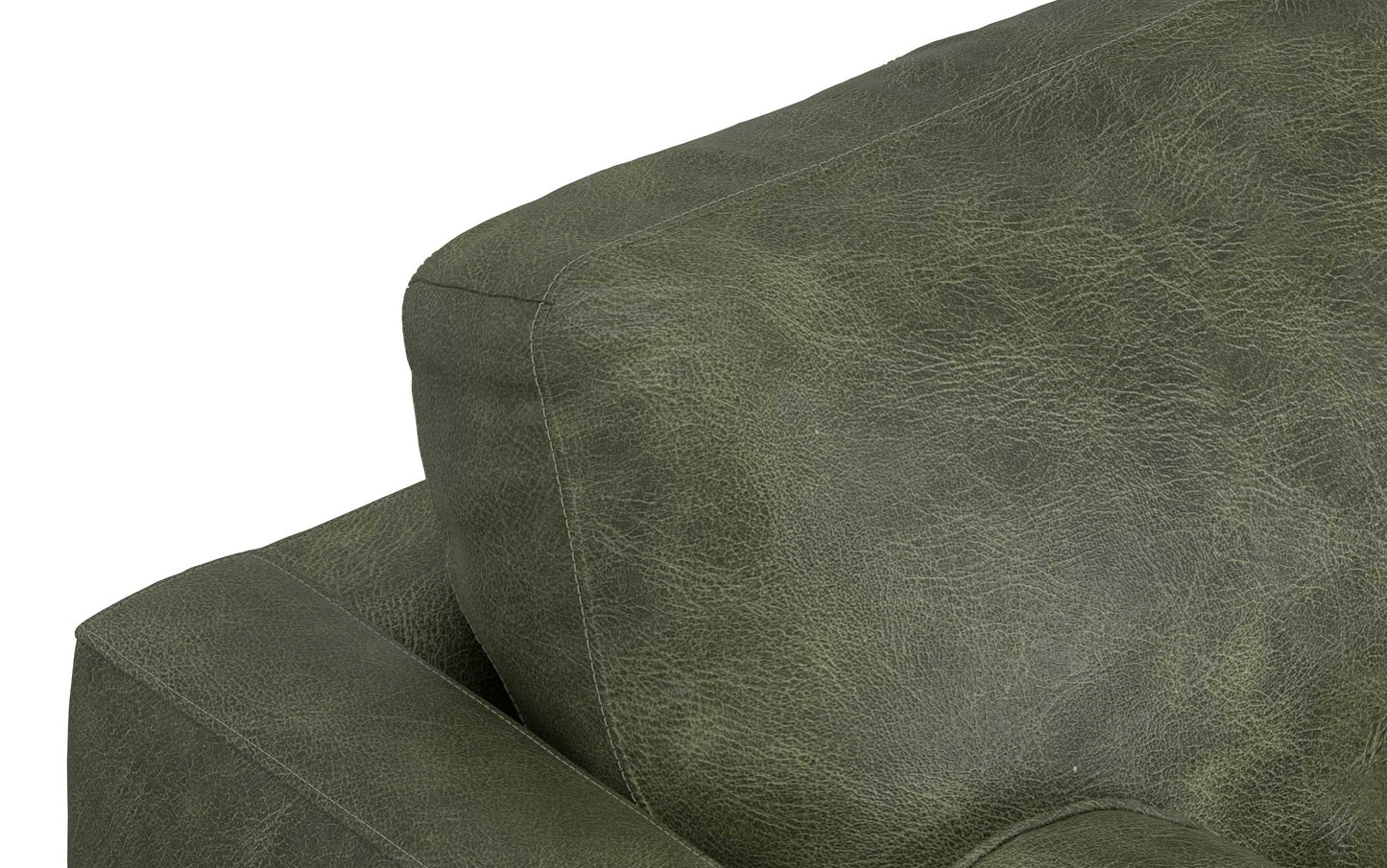 Moss Green Genuine Top Grain Leather | Morrison 72 inch Mid Century Sofa in Genuine Leather