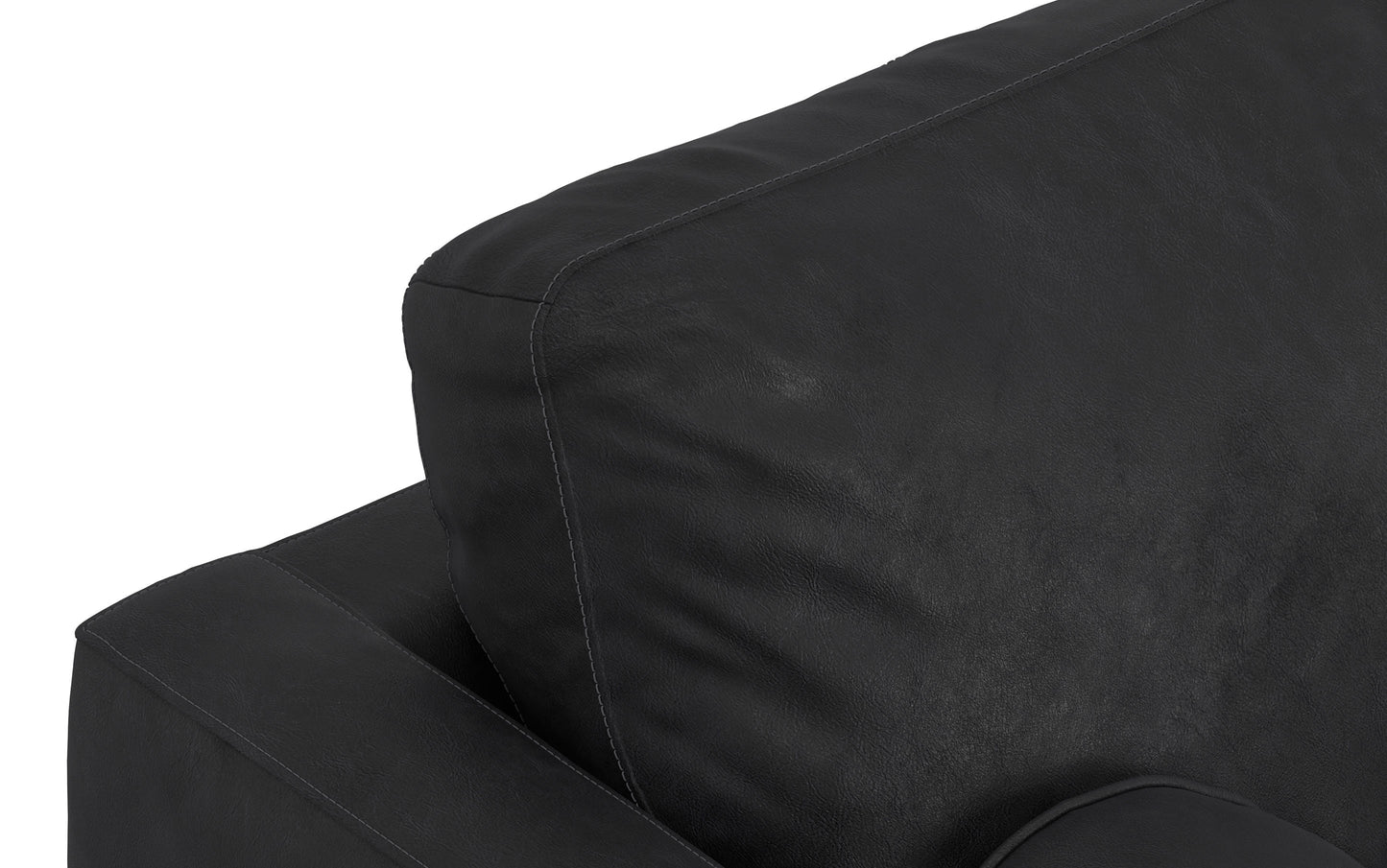 Lead Black Genuine Top Grain Leather | Morrison 89 inch Mid Century Sofa Genuine Leather