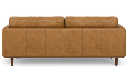 Sienna Genuine Top Grain Leather | Morrison 89 inch Mid Century Sofa Genuine Leather