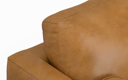 Sienna Genuine Top Grain Leather | Morrison 89 inch Mid Century Sofa Genuine Leather