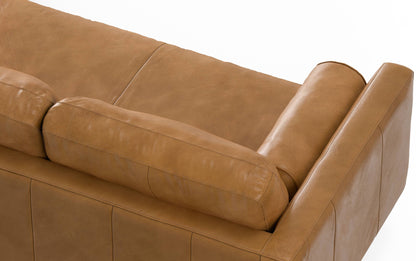 Sienna Genuine Top Grain Leather | Morrison 89 inch Mid Century Sofa Genuine Leather