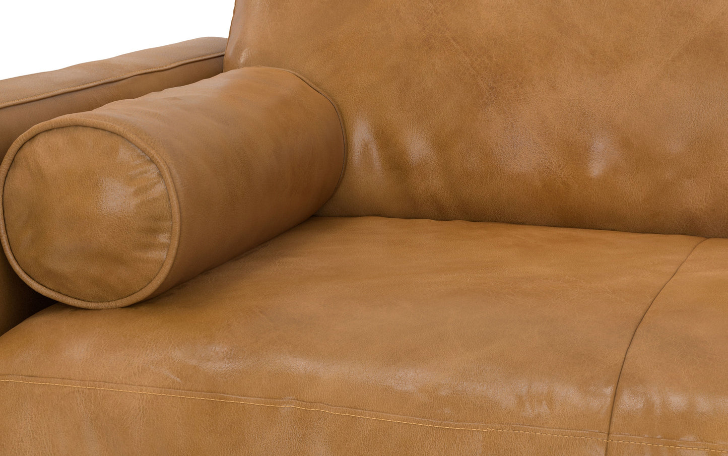 Sienna Genuine Top Grain Leather | Morrison 89 inch Mid Century Sofa Genuine Leather