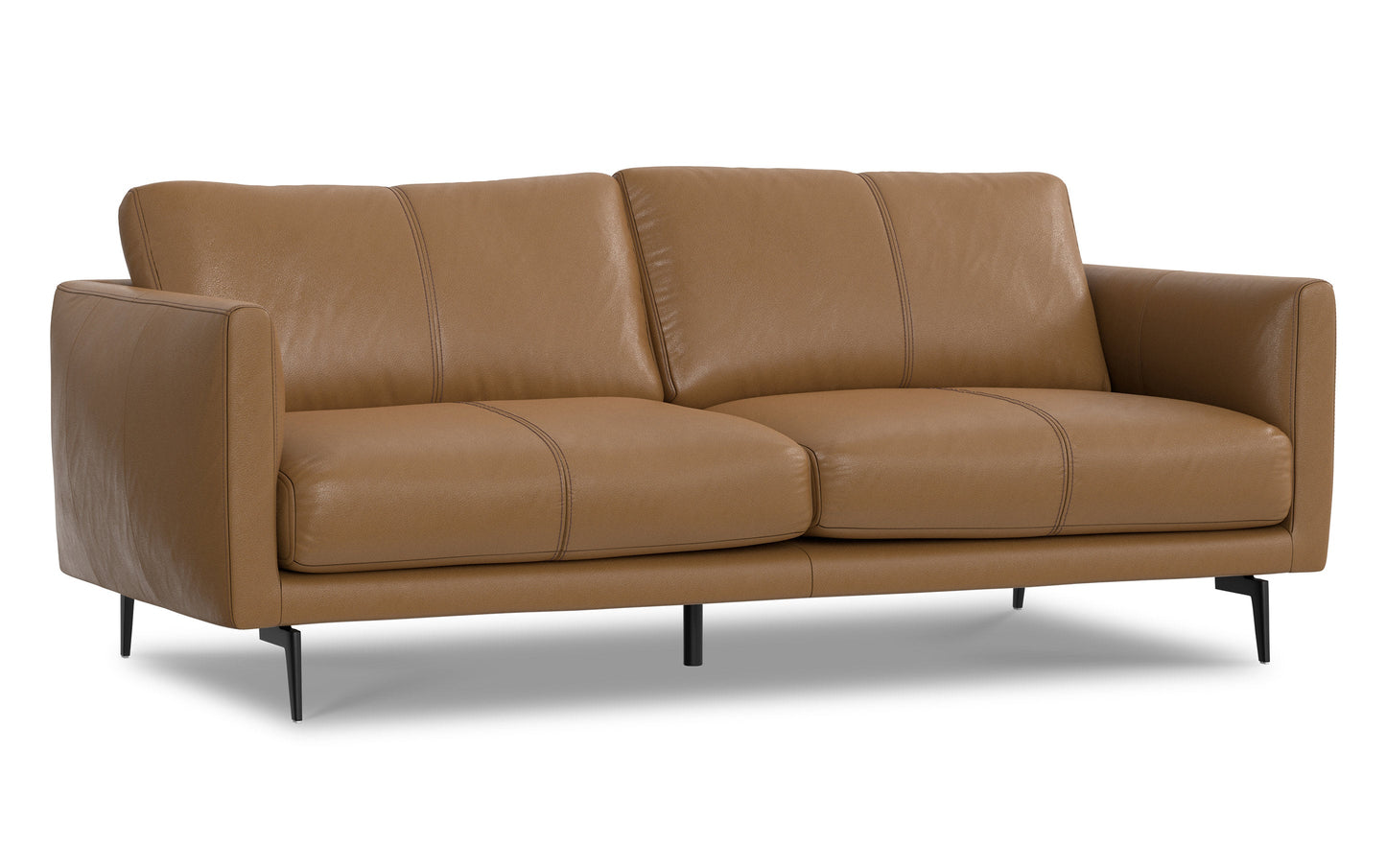 Butternut Brown Genuine Leather | Stevens 81 inch Sofa