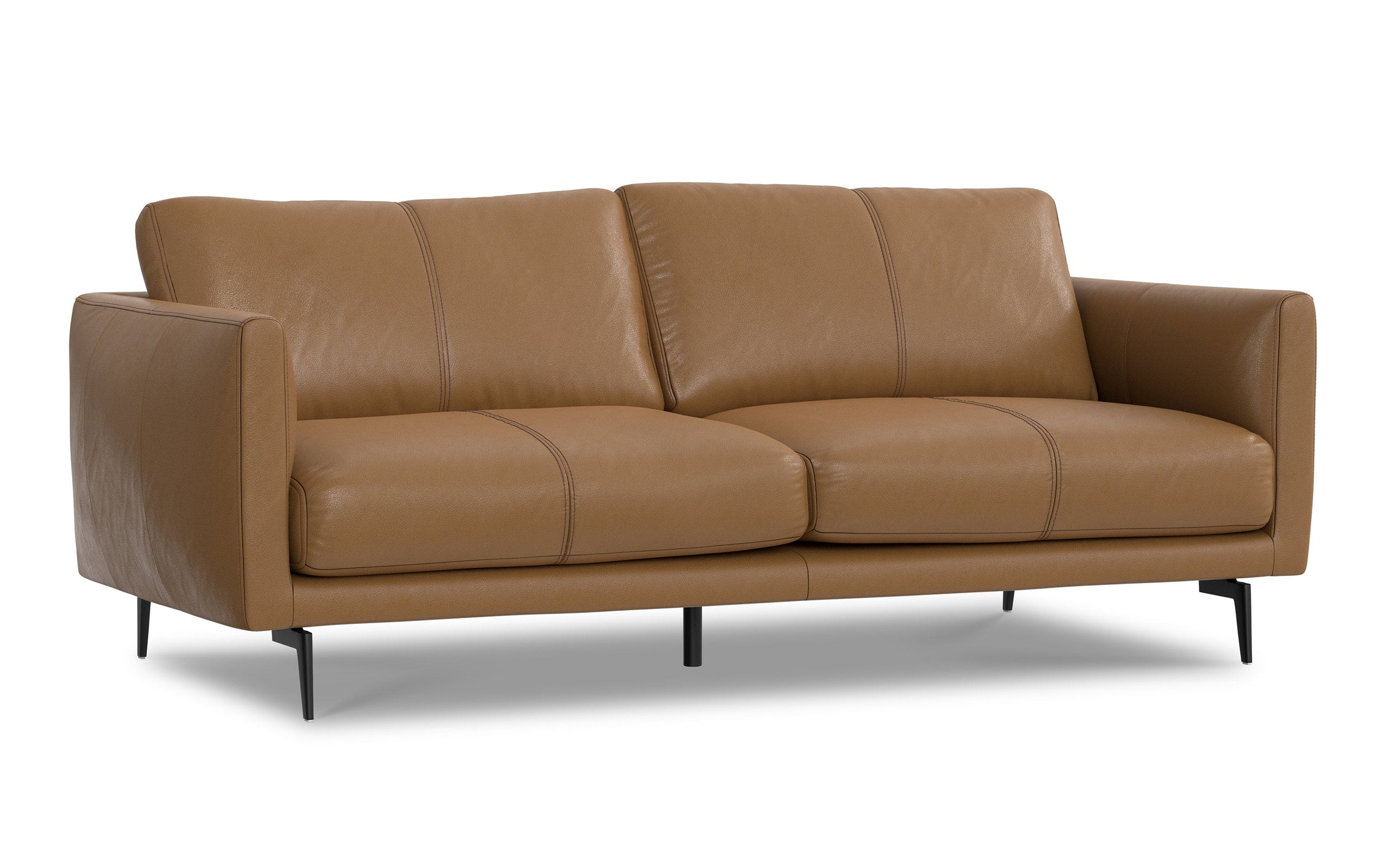 Butternut Brown Genuine Leather | Stevens 81 inch Sofa