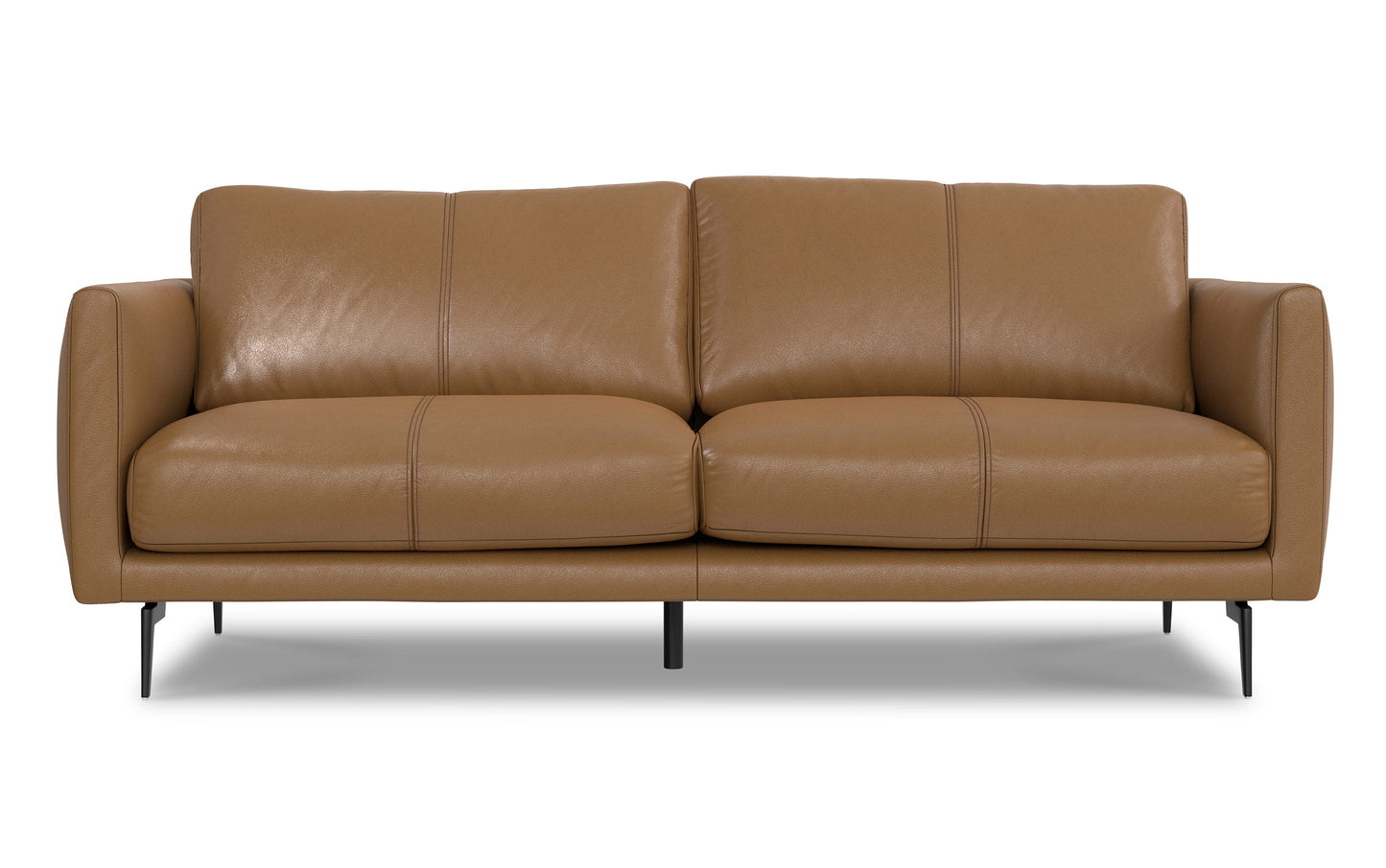 Butternut Brown Genuine Leather | Stevens 81 inch Sofa