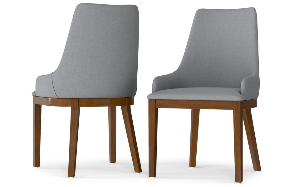 Light Grey Linen Style Fabric | Stephanie Dining Chair (Set of 2)