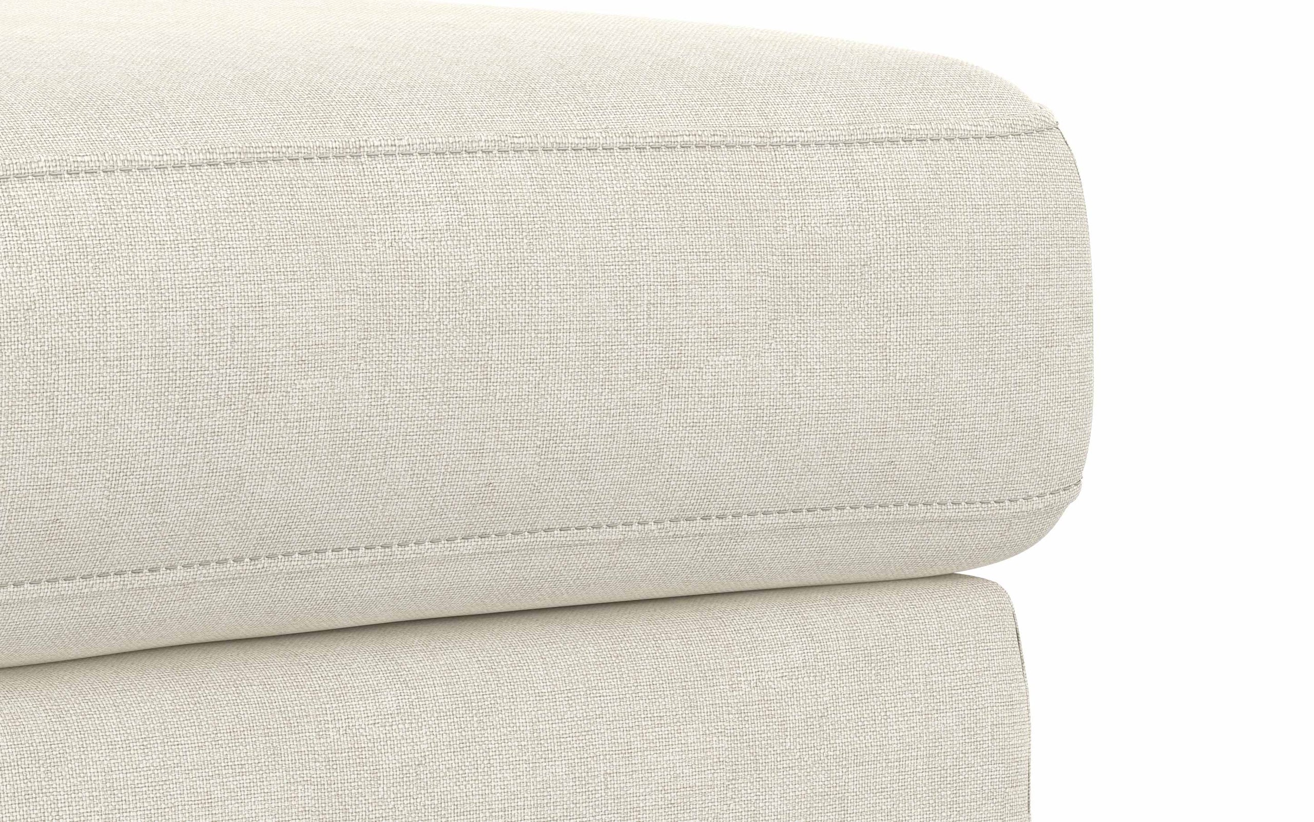 Cream Performance Fabric | Ava 76 inch Mid Century Sofa with Ottoman Set