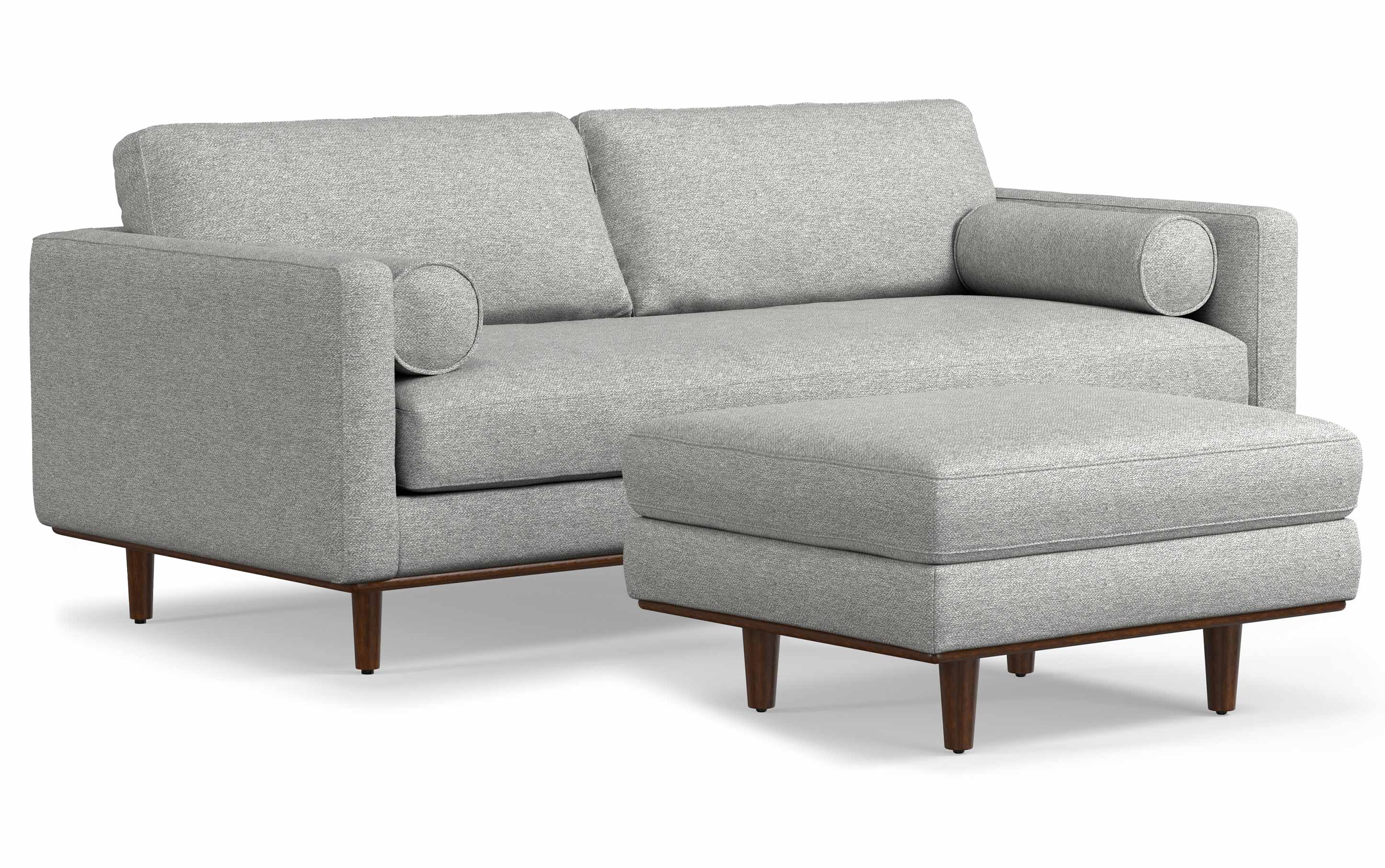 Morrison 89-inch Sofa and Ottoman Set in Woven-Blend Fabric