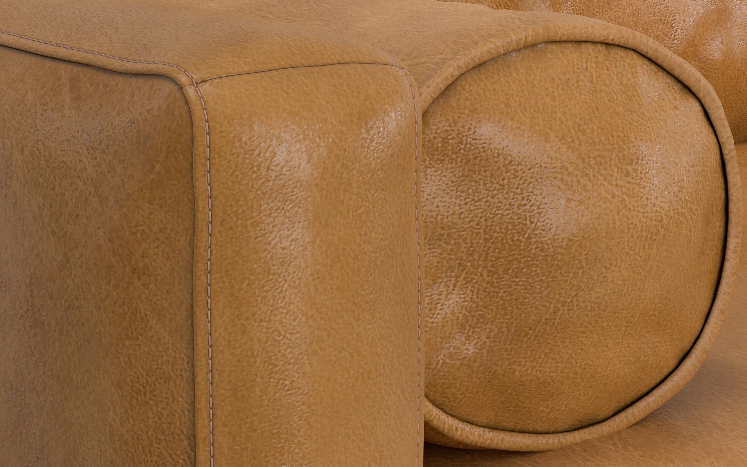 Sienna Genuine Top Grain Leather | Morrison 89-inch Sofa and Ottoman Set in Genuine Leather