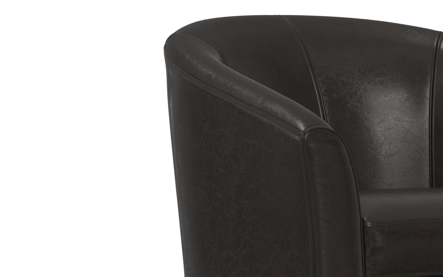 Dark Brown Vegan Leather | Austin Vegan Leather Tub Chair