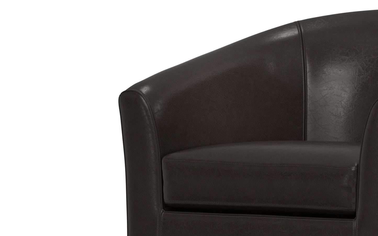 Dark Brown Vegan Leather | Austin Vegan Leather Tub Chair