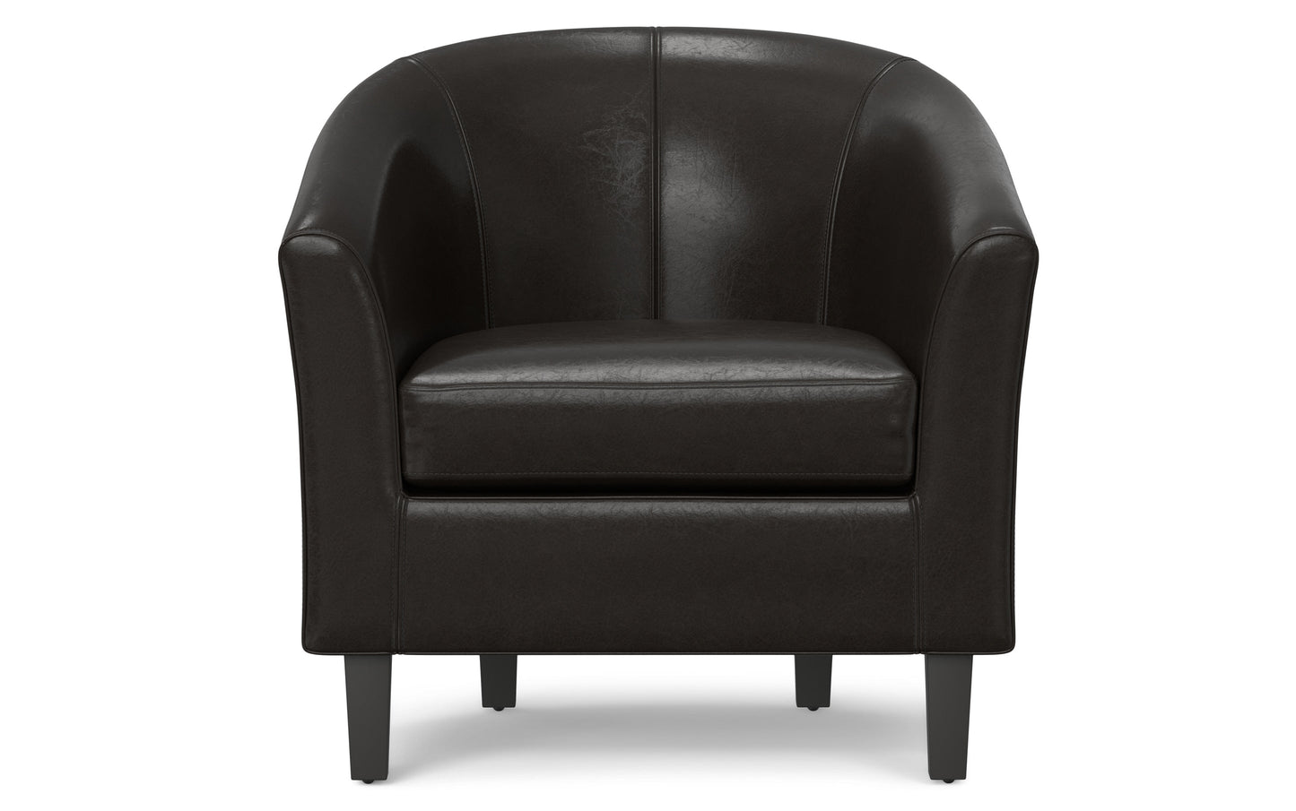 Dark Brown Vegan Leather | Austin Vegan Leather Tub Chair