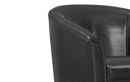 Black Vegan Leather | Austin Vegan Leather Tub Chair