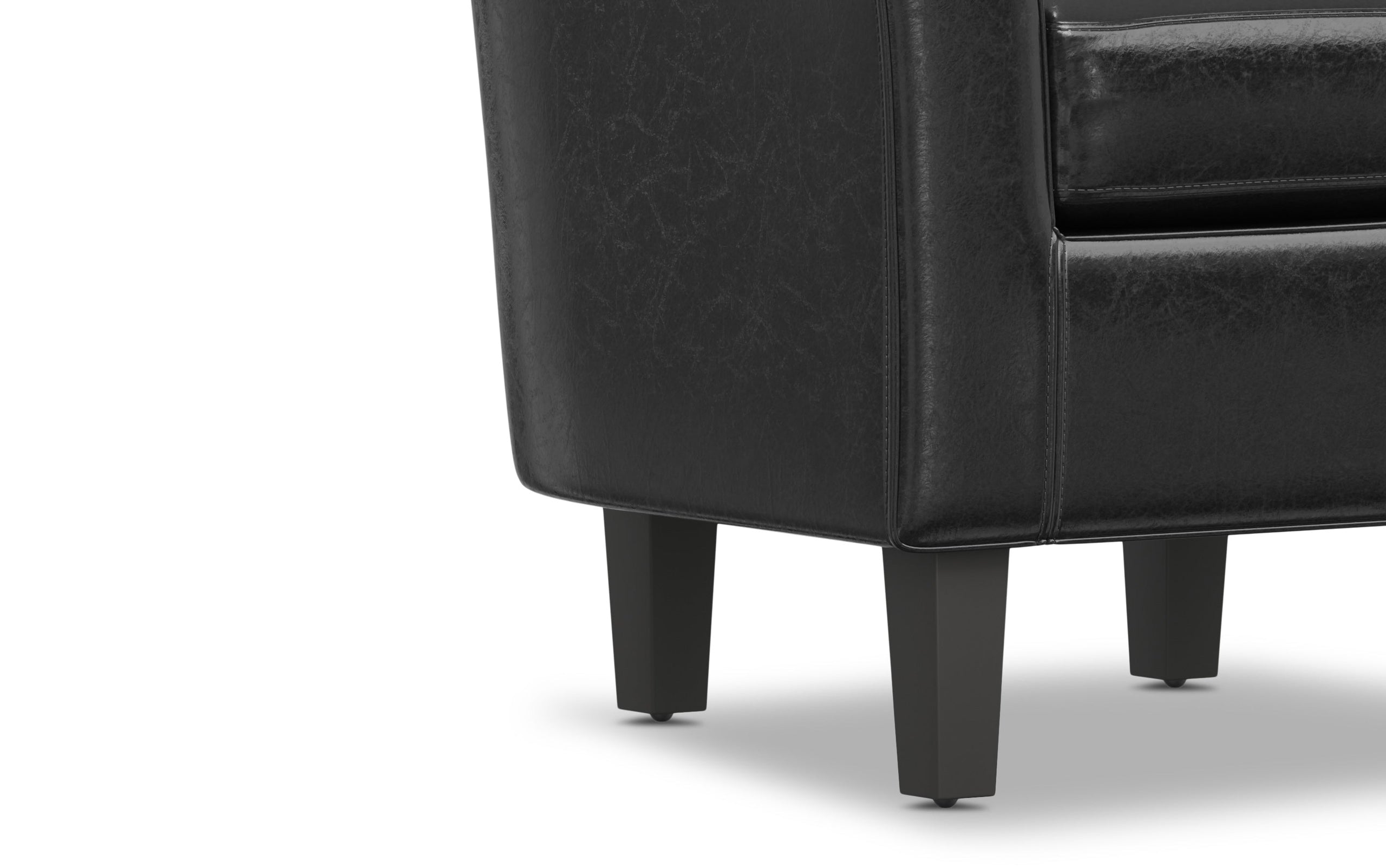 Black Vegan Leather | Austin Vegan Leather Tub Chair