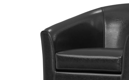 Black Vegan Leather | Austin Vegan Leather Tub Chair