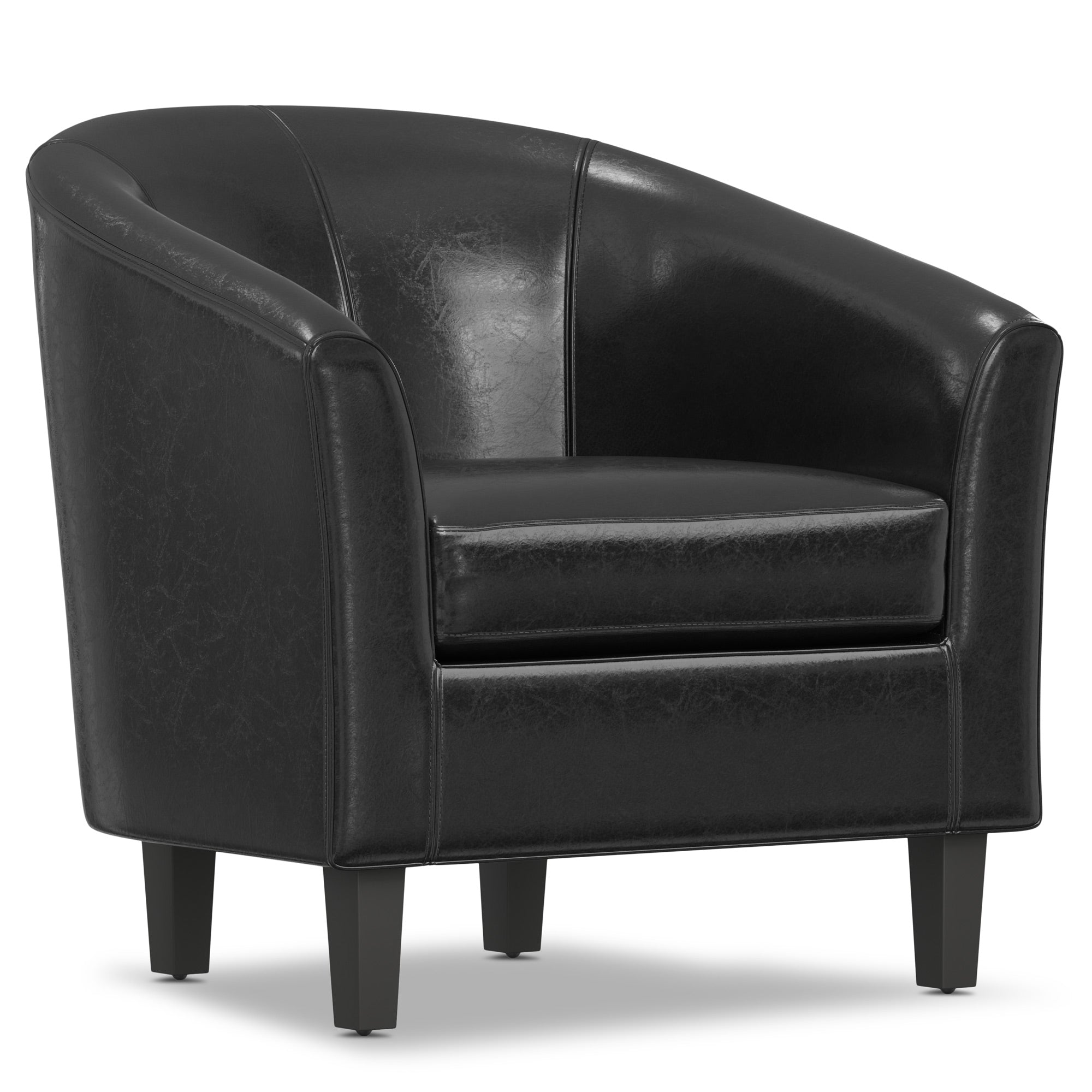 Black Vegan Leather | Austin Vegan Leather Tub Chair