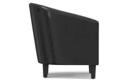 Black Vegan Leather | Austin Vegan Leather Tub Chair