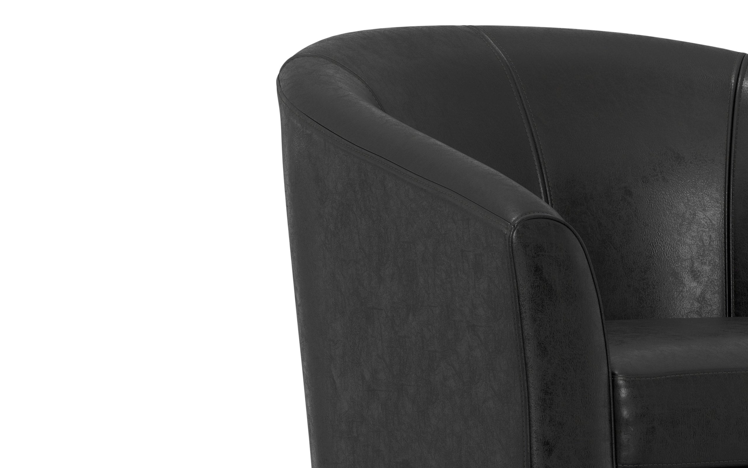 Distressed Black Distressed Vegan Leather | Austin Accent Chair