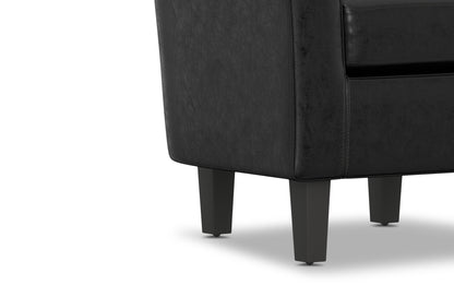 Distressed Black Distressed Vegan Leather | Austin Accent Chair