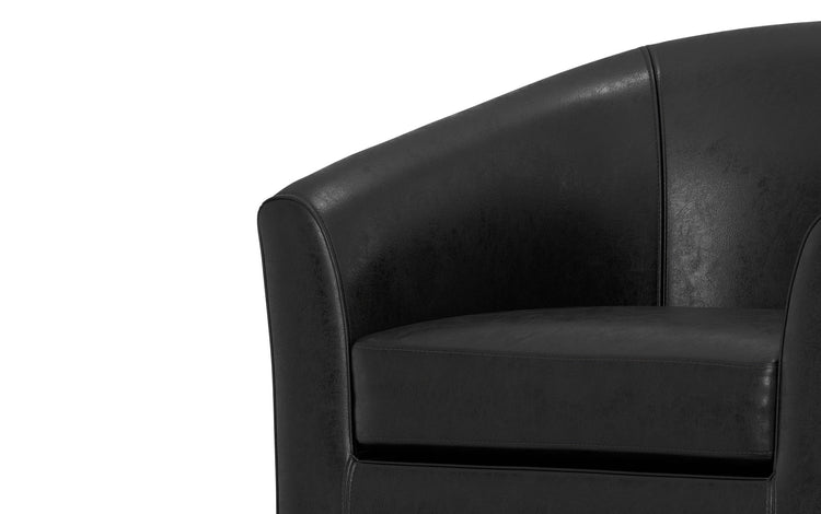 Distressed Black Distressed Vegan Leather | Austin Accent Chair