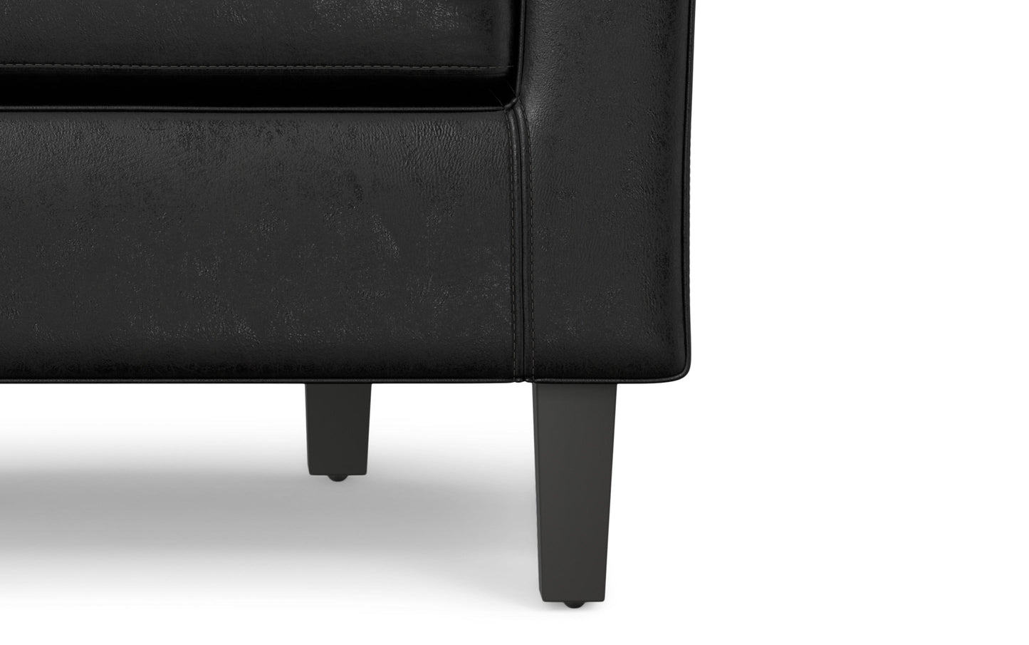 Distressed Black Distressed Vegan Leather | Austin Accent Chair