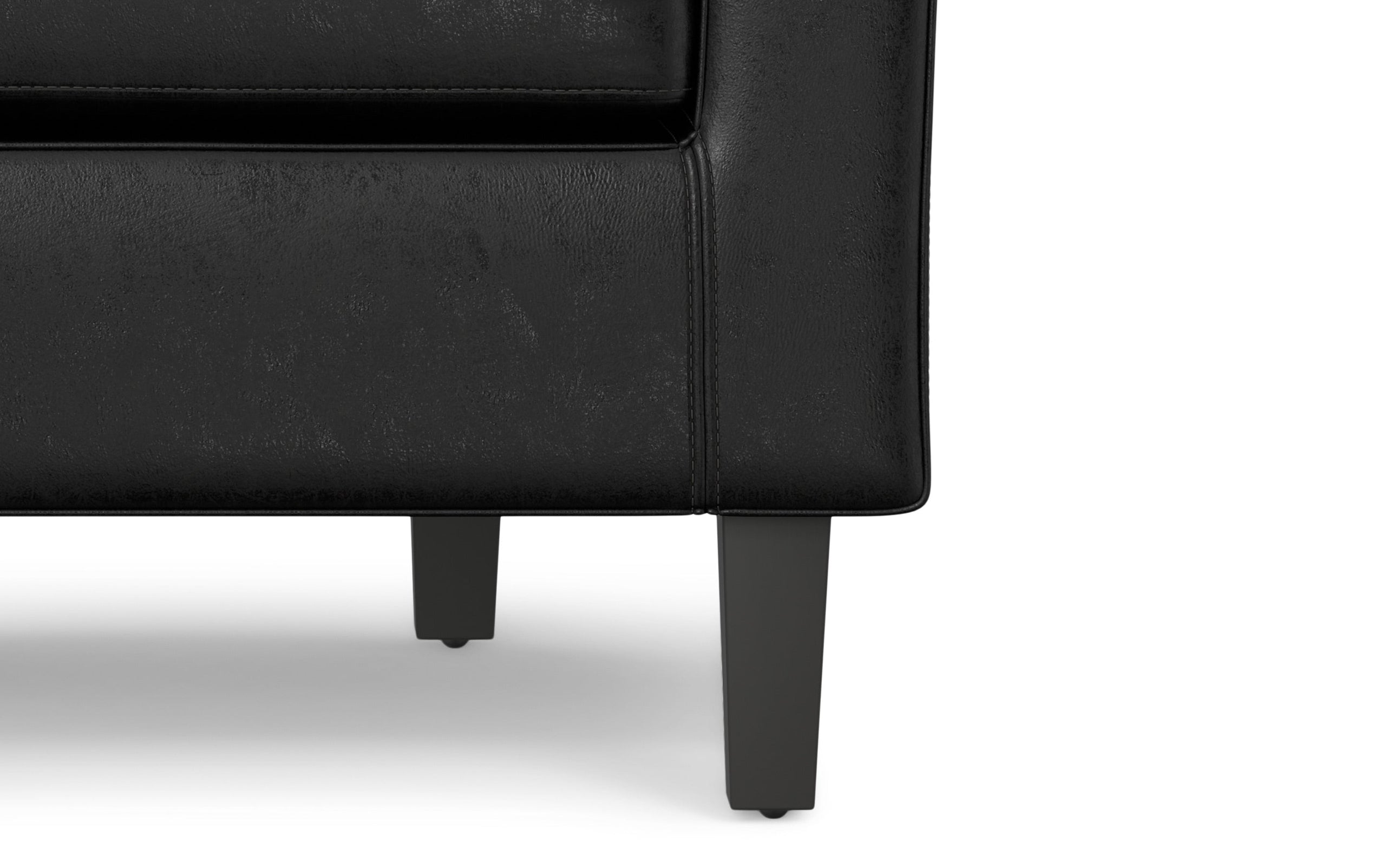 Distressed Black Distressed Vegan Leather | Austin Accent Chair