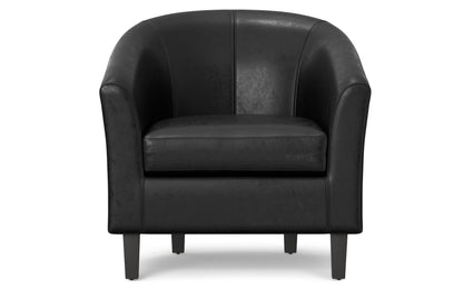 Distressed Black Distressed Vegan Leather | Austin Accent Chair