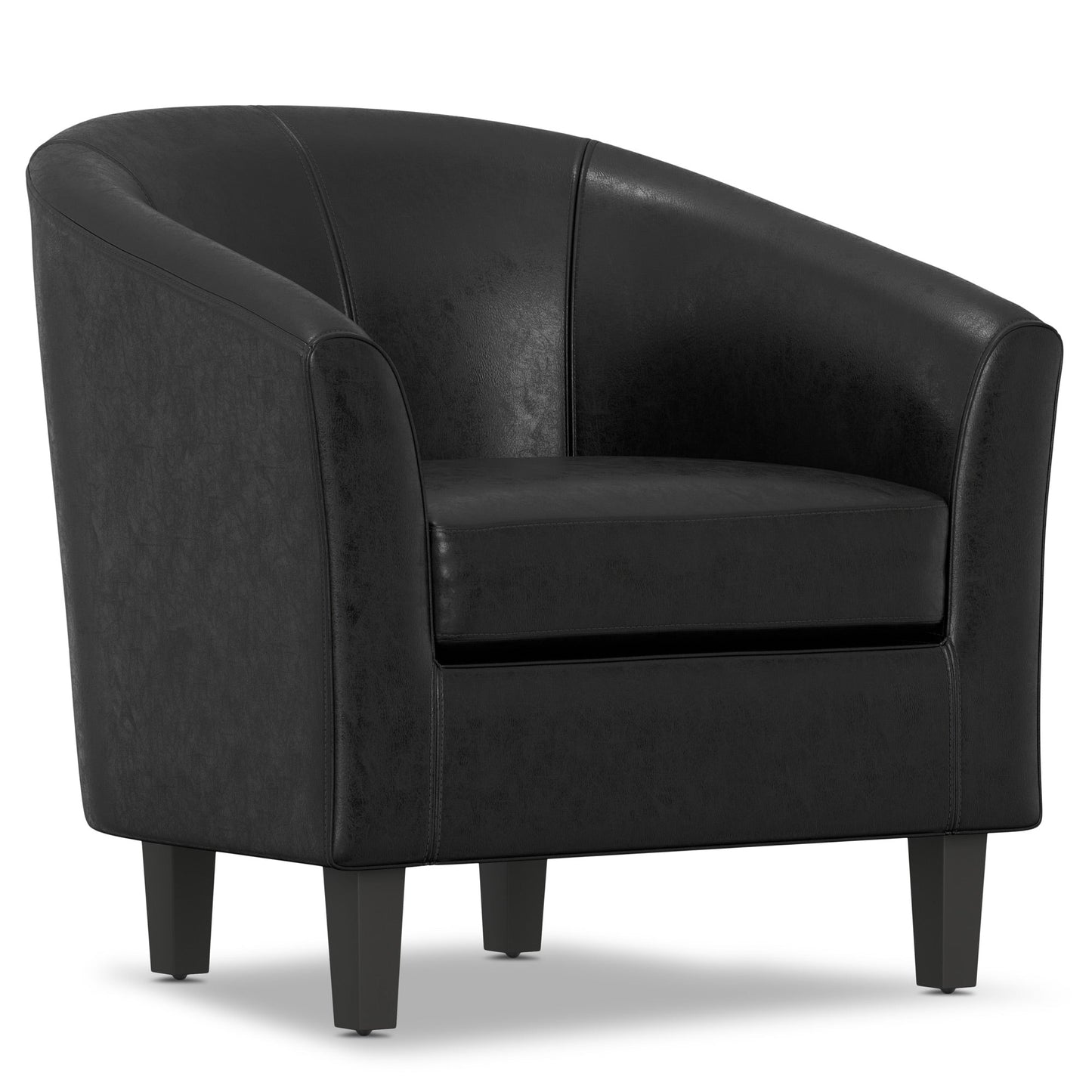 Distressed Black Distressed Vegan Leather | Austin Accent Chair