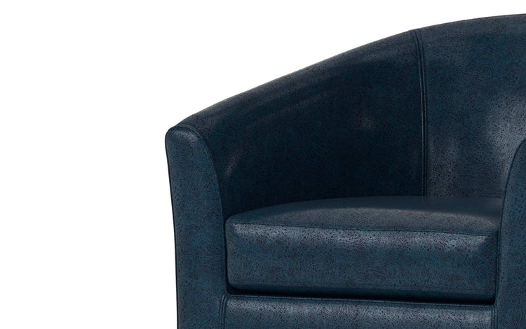 Distressed Dark Blue Distressed Vegan Leather | Austin Accent Chair