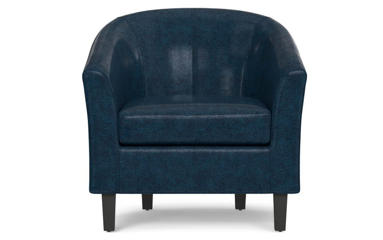 Distressed Dark Blue Distressed Vegan Leather | Austin Accent Chair