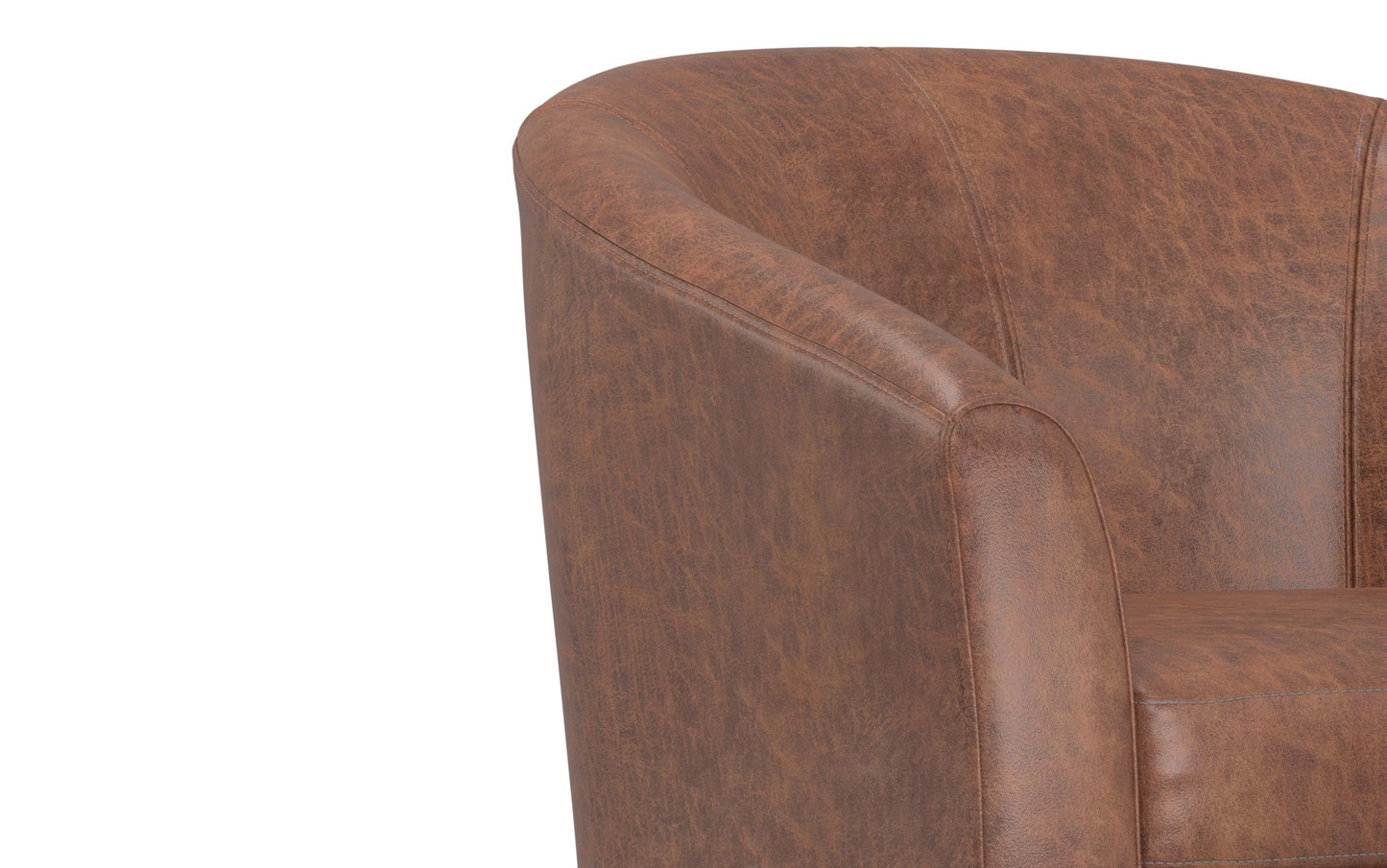 Distressed Saddle Brown Distressed Vegan Leather | Austin Accent Chair