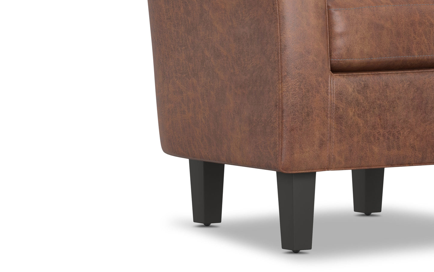 Distressed Saddle Brown Distressed Vegan Leather | Austin Accent Chair