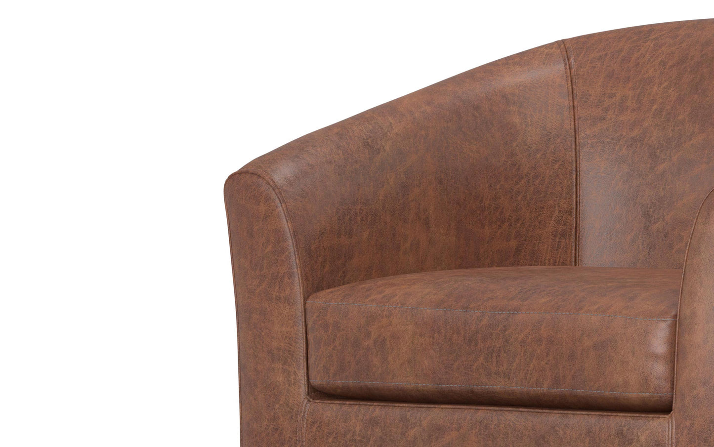 Distressed Saddle Brown Distressed Vegan Leather | Austin Accent Chair