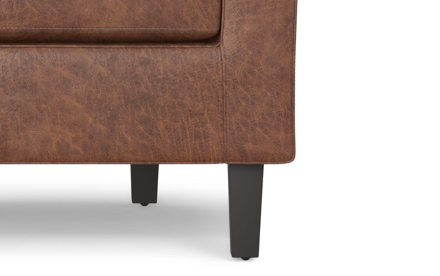 Distressed Saddle Brown Distressed Vegan Leather | Austin Accent Chair