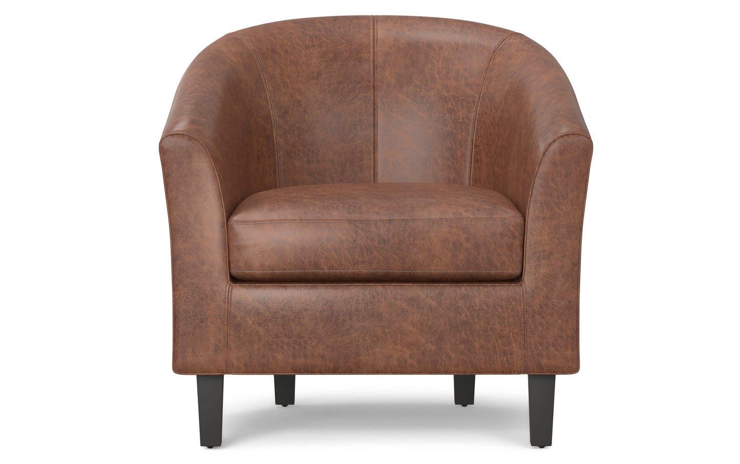 Distressed Saddle Brown Distressed Vegan Leather | Austin Accent Chair