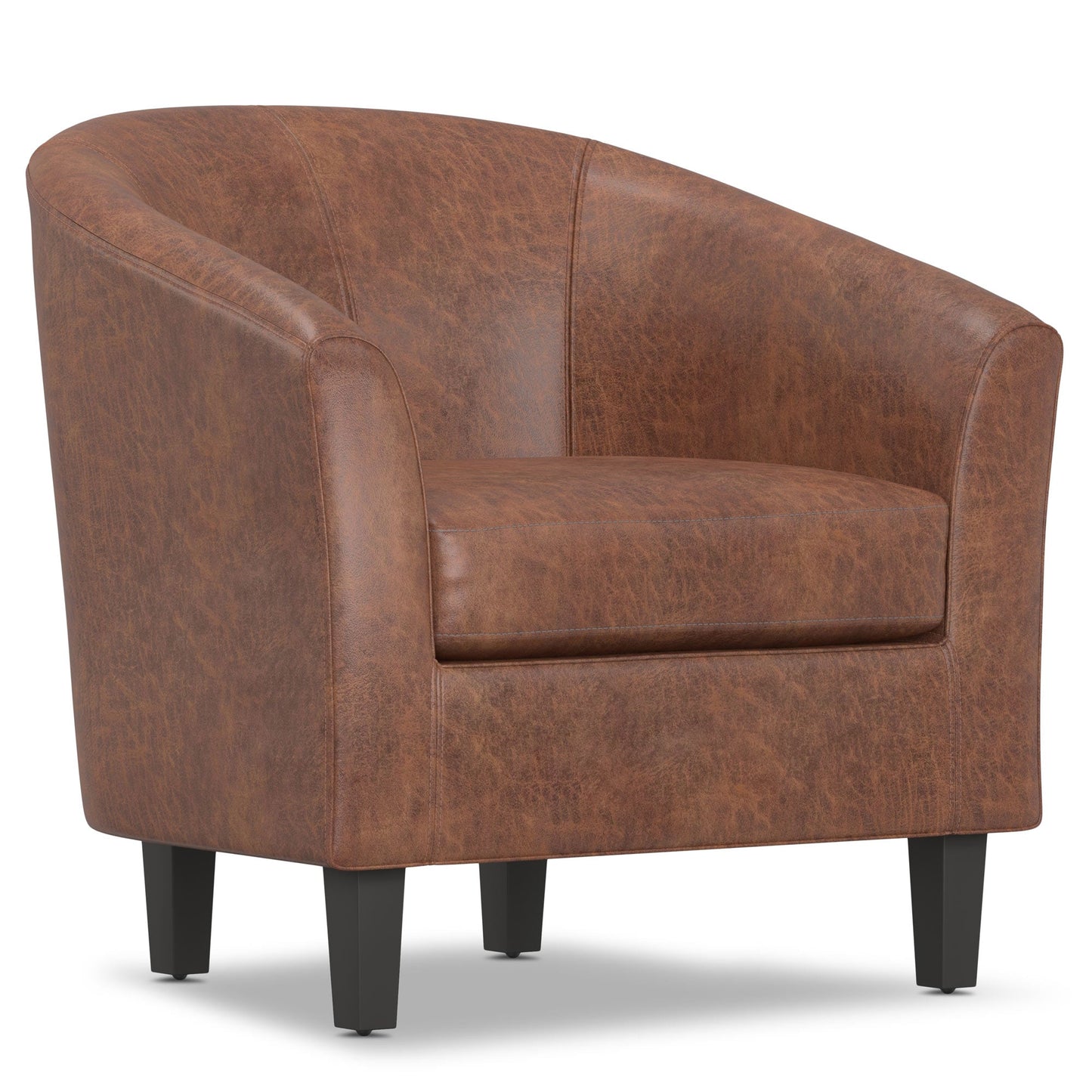 Distressed Saddle Brown Distressed Vegan Leather | Austin Accent Chair