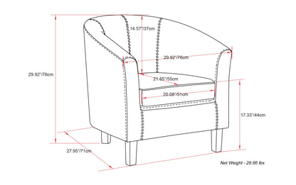 Red Vegan Leather | Austin Vegan Leather Tub Chair