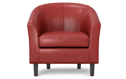 Red Vegan Leather | Austin Vegan Leather Tub Chair