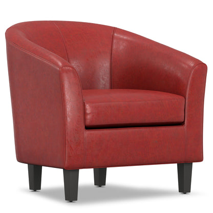 Red Vegan Leather | Austin Vegan Leather Tub Chair