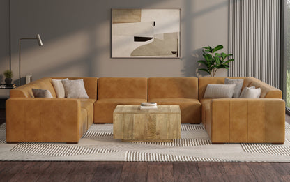 Sienna Genuine Leather | Rex U-Shaped Sectional in Genuine Leather