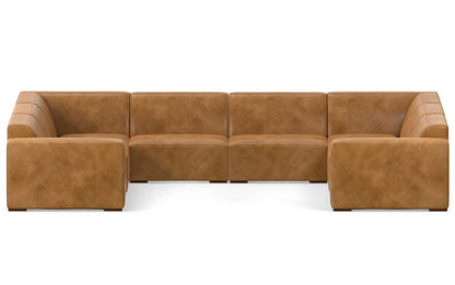 Sienna Genuine Leather | Rex U-Shaped Sectional in Genuine Leather